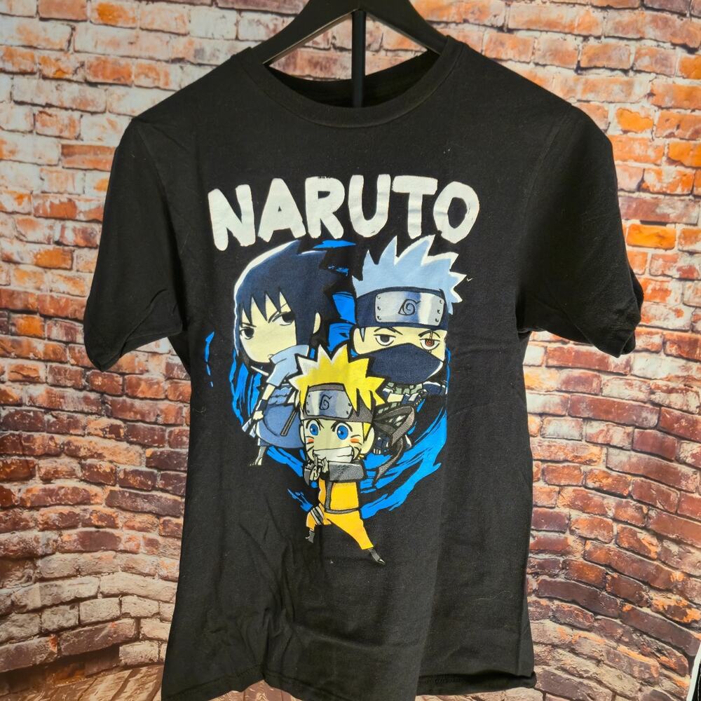 Ripple Junction Naruto Shippuden Men's Black Graphic T-Shirt L Naruto Sasuke